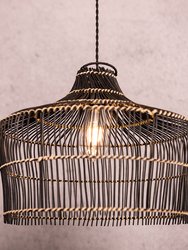 Rattan Boho Black Pendant Light