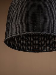 Reely 1-Light Black Pendant Design Pendant Light with Rattan Shade