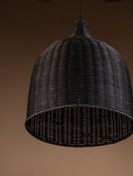 Reely 1-Light Black Pendant Design Pendant Light with Rattan Shade
