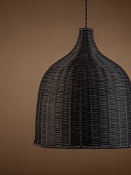 Reely 1-Light Black Pendant Design Pendant Light with Rattan Shade