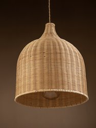 Reely 1-Light Brown Pendant Design Pendant Light With Rattan Shade