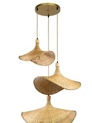 Three Lights Unique Rattan Pendant Light