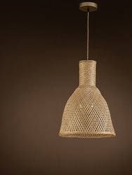 Vitilsav 1-Light Brown Pendant Design Pendant Light With Rattan Shade