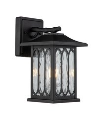 Windfall Farmhouse 1-Light Wall Lantern Sconces 12" With Textured Glass