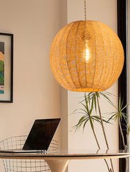 Woven Globe Shape Pendant Light - Natural