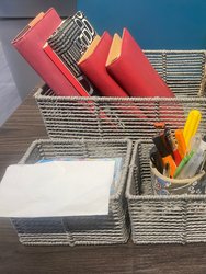 Woven Storage Baskets For Organizing Pantry Bin Set Of 5