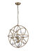 Beaufort 4-Light Globe Hanging Chandelier With Flower Accents Brushed Silver Champagne Finish