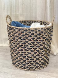 Decorative Seagrass Storage Basket With Handles