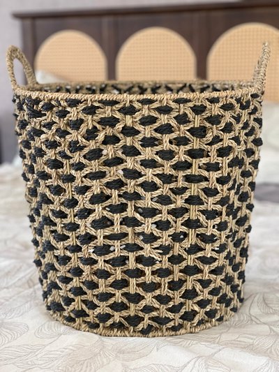 ELE Light & Decor Decorative Seagrass Storage Basket With Handles product