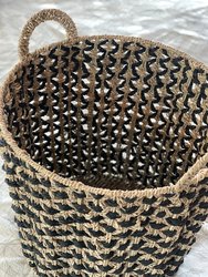 Decorative Seagrass Storage Basket With Handles