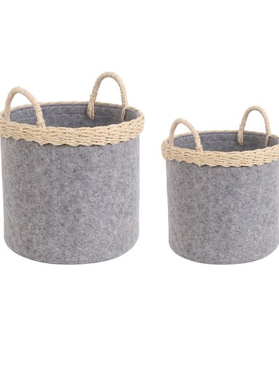ELE Light & Decor Decorative Woven Rope Storage Basket Bin With Handles Set of 3 product