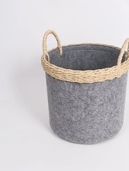 Decorative Woven Rope Storage Basket Bin With Handles Set of 3