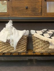 ELE LIGHT & DECOR Woven Baskets Organizer with Linen Built-in Handles Set of 2