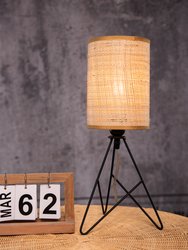 Mini Modern Table Lamp With Rattan Shade