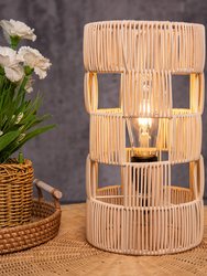 Modern Handcrafted Natural Rattan Table Lamp