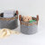 Modern Storage Basket With Faux Leather Handles Set Of 3