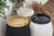 Outdoor/Indoor Decorative Black Wicker Serving Tray Handle