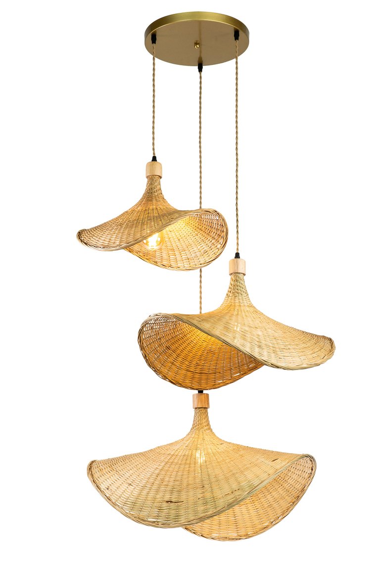 Three Lights Unique Rattan Pendant Light