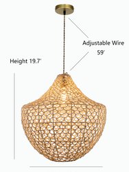 Woven Basket Pendant Light Natural Rattan Hanging Light