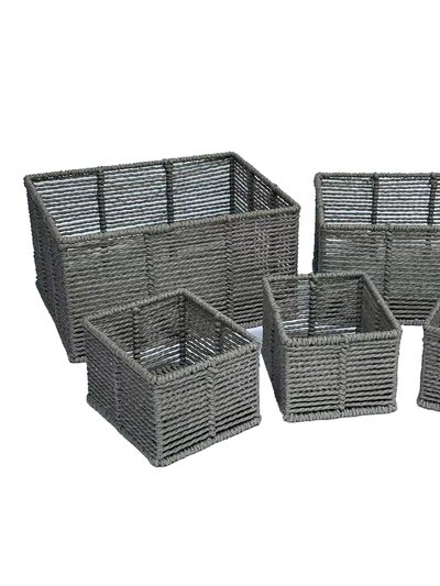 ELE Light & Decor Woven Storage Baskets For Organizing Pantry Bin Set Of 5 product