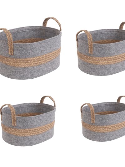 ELE Light & Decor Woven Storage Baskets With Handles Set Of 4 Decorative Bins product