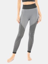 Linear Striped High Rise Legging - Gray