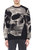 Knit Printed Bottom Zip Sweatshirt - Black