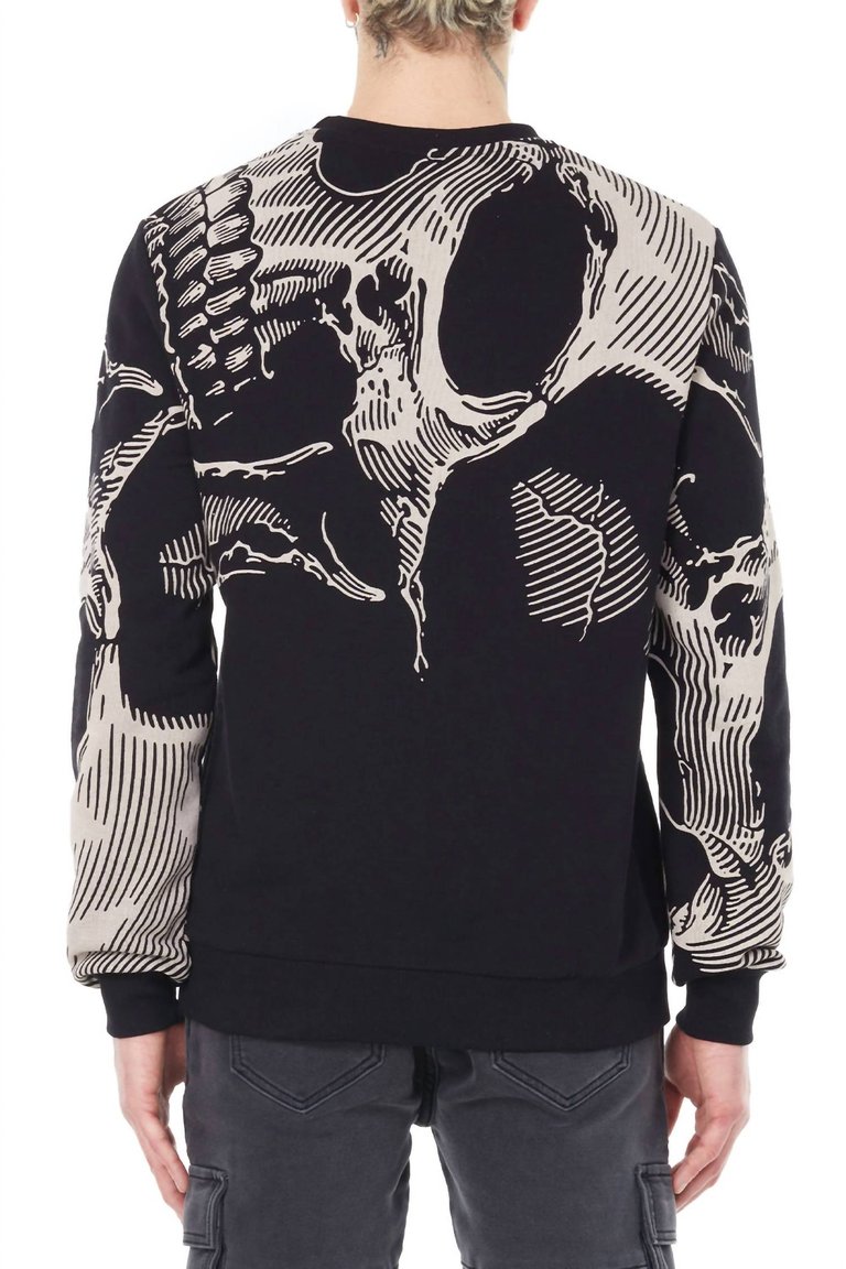 Knit Printed Bottom Zip Sweatshirt