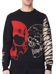 Knit Printed Sweatshirt - Black