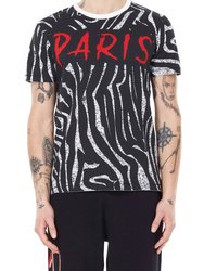 Knit Zebra Aop T-Shirt - Black