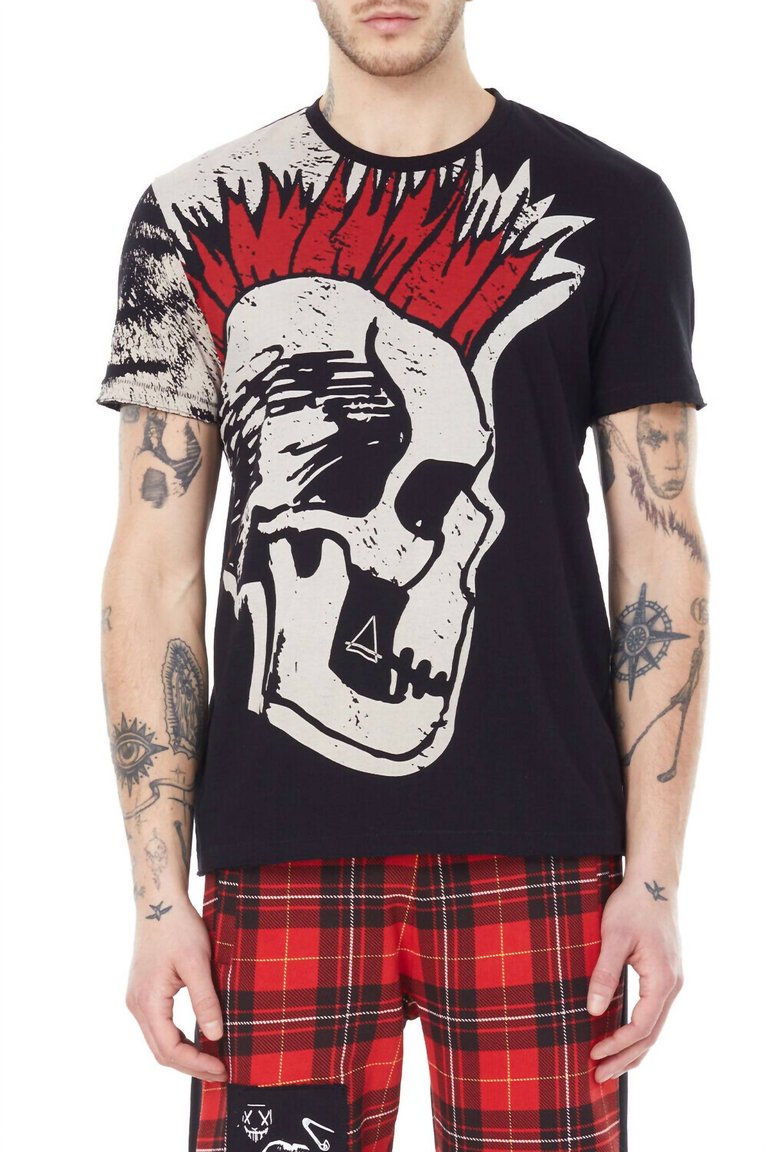 So Punk Knit Printed T-Shirt - Black