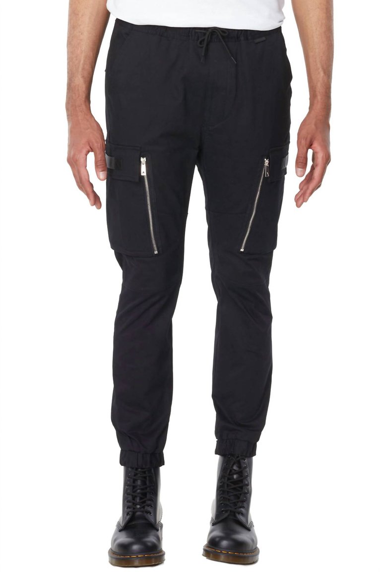 Woven Cargo Casual Pant - Black