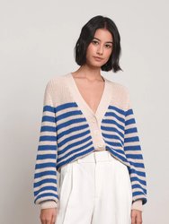 Isla Stripe Cardi - Ivory & Azul Stripe