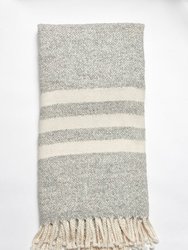 Luna Throw - Pale melange grey & cream combo