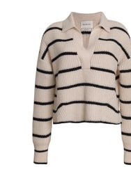 Tatum Sweater Ivory/Black Stripe