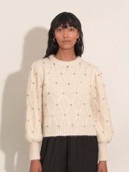 Zaria Sweater - Ivory w/ beads