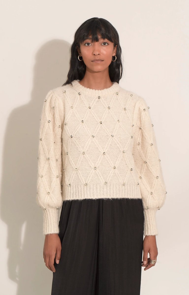 Zaria Sweater - Ivory w/ beads