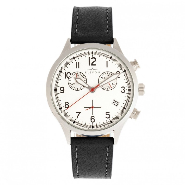Antoine Chronograph Leather-Band Watch With Date