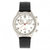 Antoine Chronograph Leather-Band Watch With Date - Black/Silver