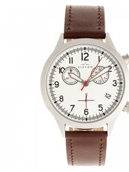 Antoine Chronograph Leather-Band Watch With Date