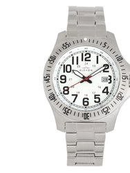Elevon Aviator Watch w/Date - Silver/White