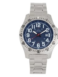 Elevon Aviator Watch w/Date - Silver/Blue