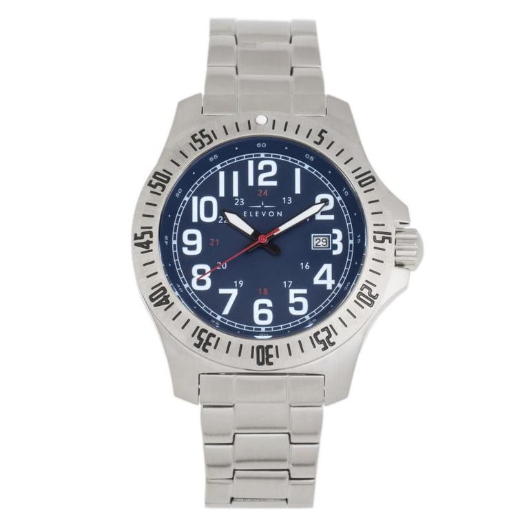 Elevon Aviator Watch w/Date - Silver/Blue