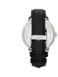 Elevon Sabre Leather-Band Watch With Date