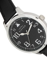 Elevon Sabre Leather-Band Watch With Date