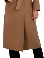 Maxi Double Face Belted Wrap Coat - Camel
