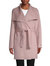 T Tahari Women's Powder Pink Lightweight Wool Wrap Coat Jacket - Pink