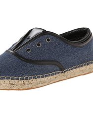 Women's Mako Denim Blue Slip-On Oxford Espadrille Sneakers Shoes