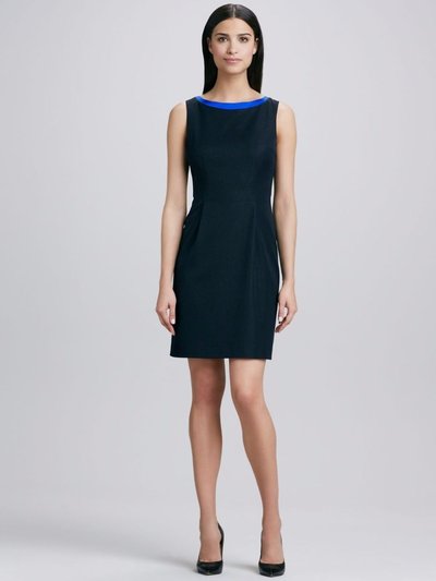 Elie Tahari Women's Solid Indigo Blue Sleeveless Stretch Dress Sheath product