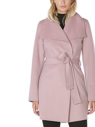 Wool Wrap Belted Jacket Coat - Powder Pink